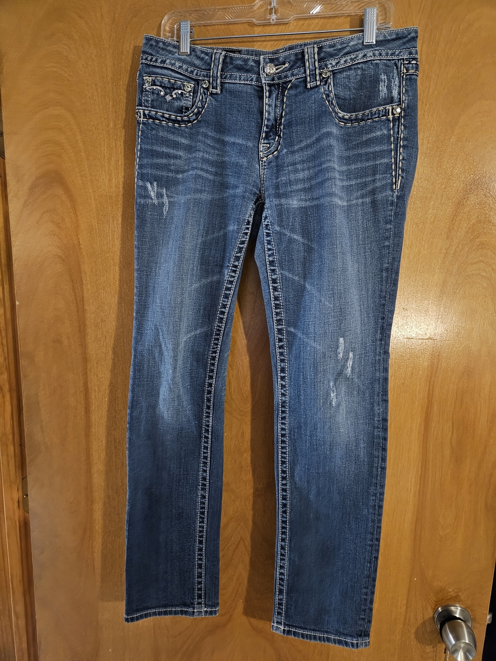Miss Me Indigo Washed Skinny Jeans with Distressing
